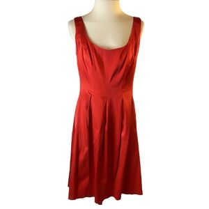 Nine West Christmas Red Satin Fitted Dress ❤️valentines, size 8